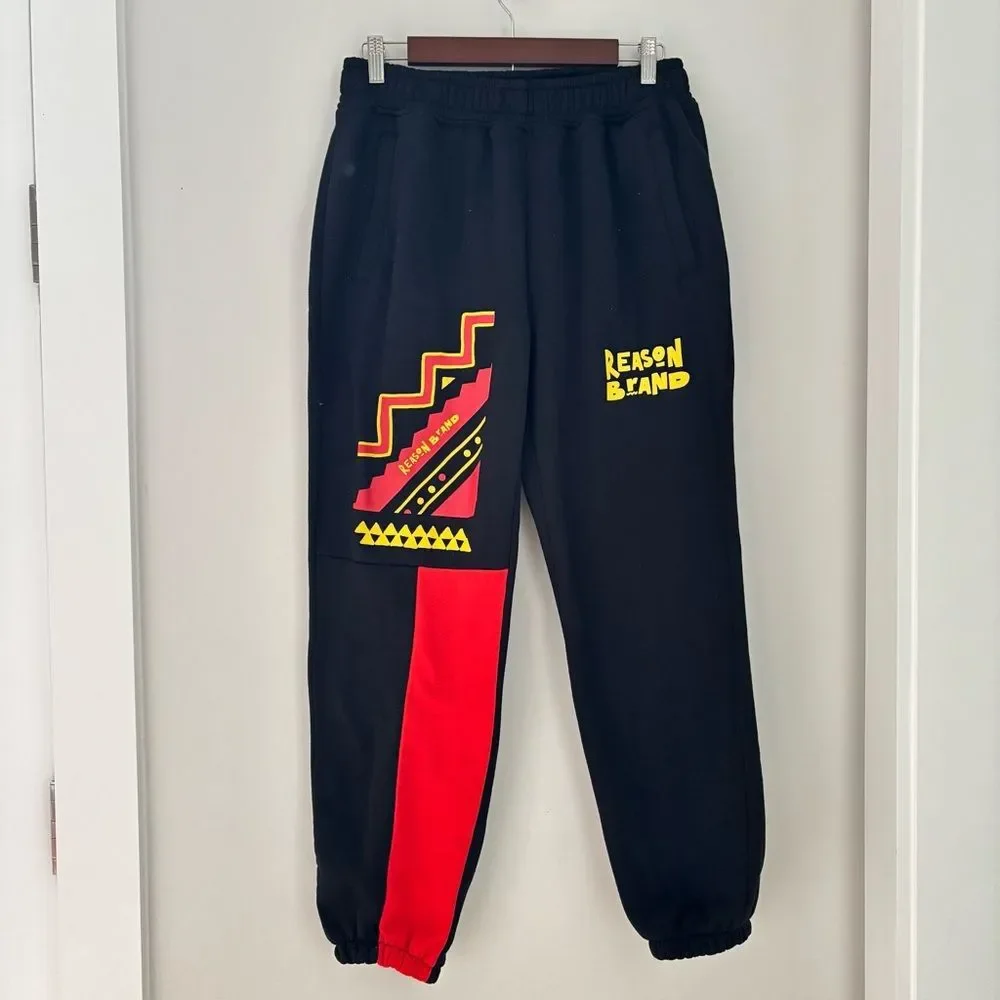 Reason Brand Graphic Jogger Sweatpants Streetwear Size M